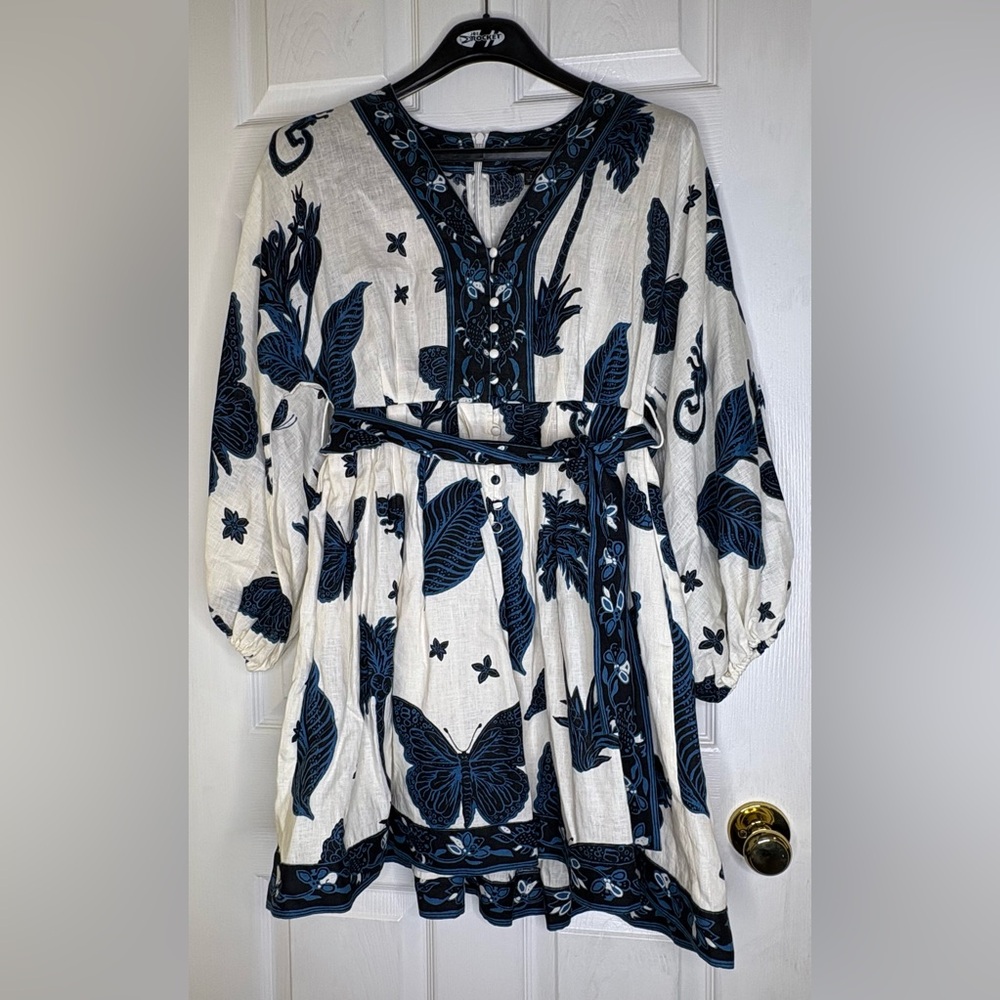 Banana Republic Linen Balloon Sleeve Mini Dress